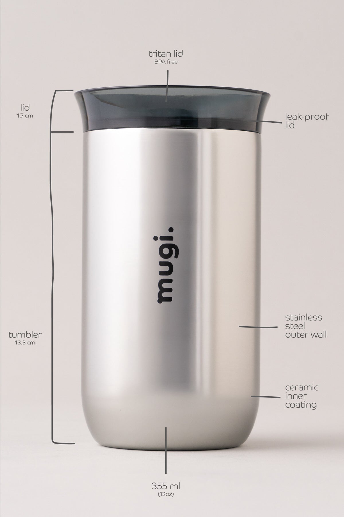 Brushed Steel 12oz